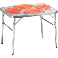 BAKAJI Modell 75x55x60 Aluminium Hopfälligt Trädgårdsbord - Trädgård, Balkong, Camping