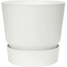 Maceta circular blanca de elho con depósito de agua - 40cm
