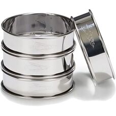 Patisse Silber 8cm runde Ringe Set mit 4 - Küchenwerkzeug