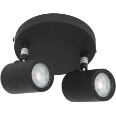 Foco GU10 Mexlite - 2 Lámparas - Negro - 24cm - Regulable