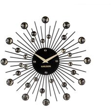 Ceas de Perete Sunburst Negru Karlsson - Rotund Quartz