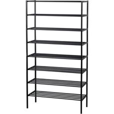 Woood Ferro Metall Schuhregal - 85x35x160cm - Schwarz