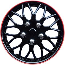 Autostyle 14-tums Svart/Röd Fälgkapselset - Produkttyp