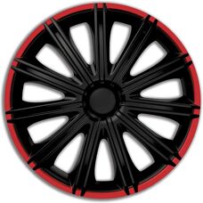 AutoStyle 16-inch wielkappen - Zwart/Rood - Set van 4