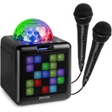 Fenton KAR15B Tragbarer Karaoke-Lautsprecher mit Lichtern