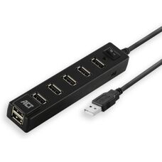ACT AC6215 USB Hub - 7 Ports, Schwarz