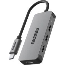 Sitecom CN-5011 Hub USB-C - 4 Ports, Station d'accueil, 5000 Mbit/s, Noir, Gris