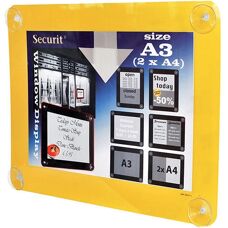 Tableau blanc Securit - A3, Double-face, Jaune