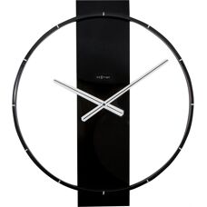 NeXtime 3195ZW Wanduhr - Großes minimalistisches Schwarz