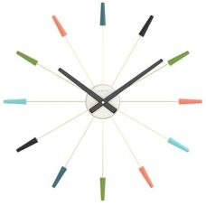 NeXtime Plug Inn Mechaniczny Zegar Ścienny - Wielokolorowy