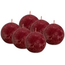 Candele sfera rosso velluto Bolsius - Confezione da 6