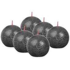 Candele sferiche Grigio Tempesta Bolsius - Confezione da 6