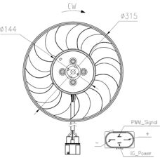 NRF 47970 Fan Motor - Radiator Cooling, No Frame, Audi VW