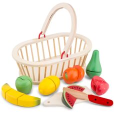 New Classic Toys - Košík s Ovocem - Dřevěná Kuchyňka pro Děti