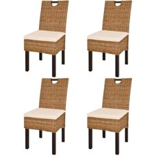 Sedie da pranzo in rattan Kubu di Maisonchic - Set di 4