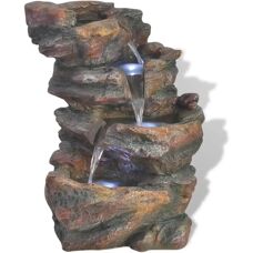 vidaXL Indoor Brunnen mit LED-Licht - Grau