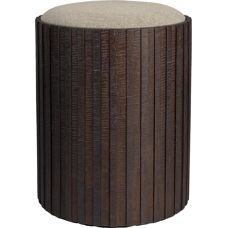 Dutchbone - Bay - light fabric - recycled teak - Ottoman