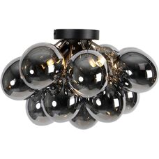 Lámpara de Techo Art Deco negra - Vidrio ahumado 4-luces