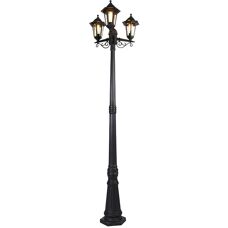 Qazqa Schwarze Klassische Gartenlaterne - IP44, E27, 3x15W - Außen Dekor