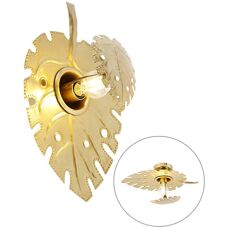 Applique da parete in acciaio invecchiato dorato - Qazqa