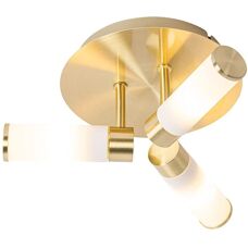 Qazqa Lámpara de Techo Moderna para Baño Oro 3 Luces IP44