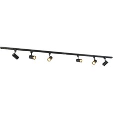 Qazqa Moderno System of Modern Rail Lighting with 6 Black Spotlights - Iconic Jeana