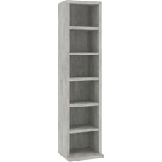 vidaXL Szafka na CD Beton Szara - 21x20x88 cm - Organizer do Przechowywania