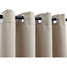 vidaXL 2x Verduisterende gordijnen met metalen ringen Beige 140x175cm - Gordijnen