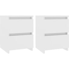 vidaXL Mesa de cabeceira 800514 - Mesa de cabeceira, Branca, 2 pcs