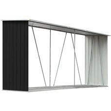 vidaXL Gartenschuppen aus verzinktem Stahl 330x84x152cm Anthrazit