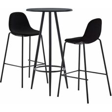 Maisonchic Bar-Set - Moderner Schwarz MDF mit Stahlrahmen