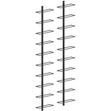 vidaXL Estanterías de vino de pared - 20 botellas - 2 piezas - Metal negro