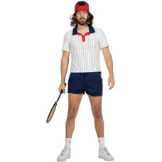 Wilbers Modell 60 Blau-Weiß Retro Tennis Kostüm - Kostüme