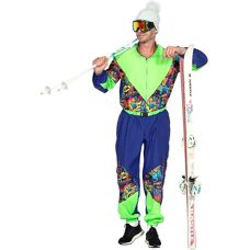 Metamorph 80s Retro Skidräkt - Färgglad Kostym för Män