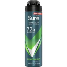 Sure Men Quantum Dry Nonstop Protection Deodorant - 72H, 150ml, 6pk