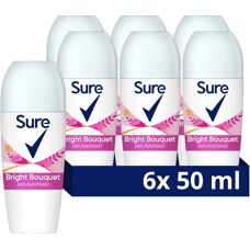 Sure Women Bright Bouquet AntiPerspirant Deo 48H Protection - Women, 3x50ml Travel Size