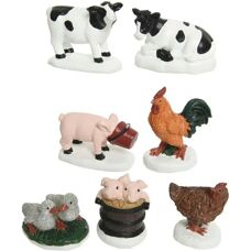 Bigbuy Home Dekorative Figur - Tier-Set, Weiß/Grün - Dekor