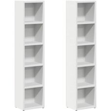vidaXL 2x CD Kasten - Modern, Wit, Compacte Opbergruimte