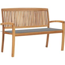 Nnevl Teak Havebænk - Stabelbar 128cm - Udendørs Møbler