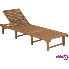 VIDAXL Chaise Longue en Bois - Acacia Résistante et Pliée