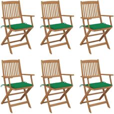 Maisonchic - Sillas de jardín plegables - 6 uds - Verde
