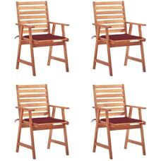 MAISONCHIC Akazien Gartenstühle Set - Wasserdichte Kissen