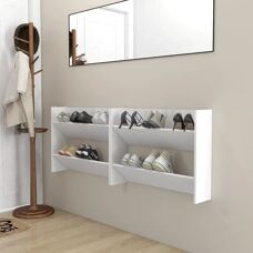 Vidaxl Armoire à Chaussures Murale Blanche - Gain de Place