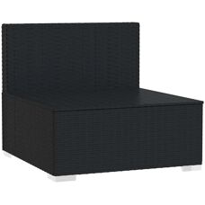 Czarna sofa ogrodowa Maisonchic - Modułowe meble z rattanu
