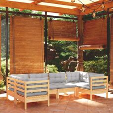 Maisonchic Kiefern Gartenmöbel-Set - 6-teilig, Outdoor