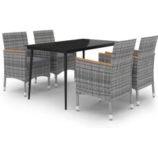 MAISONCHIC Gartentisch- und Stuhlset mit Kissen - 5 Stück