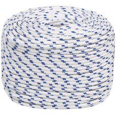 vidaXL Hvid og blå marinelina - Bådkabel - 10 mm/25 m - Polypropylen