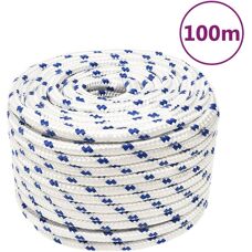 vidaXL Corde marine blanche et bleue - 12 mm/100 m - Corde d'amarrage, corde de bateau - Publicité