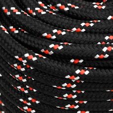 vidaXL Schwarz Rot 16 mm 25 m Marine Rope Ankerleine Polypropylen
