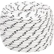 vidaXL Bådesejl Flettet Hvid 12 mmx25 m Polyester - Bådesejl